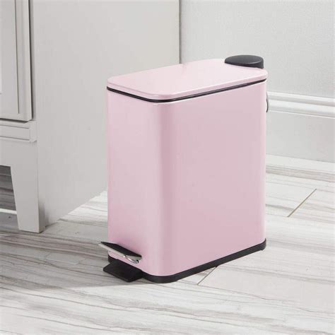 MDesign 5 Liter Rectangular Small Steel Step Trash Can Wastebasket