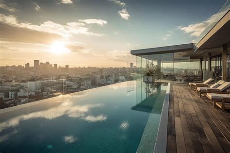 Premium Ai Image Hotel With Rooftop Infinity Pool And Panoramic Views