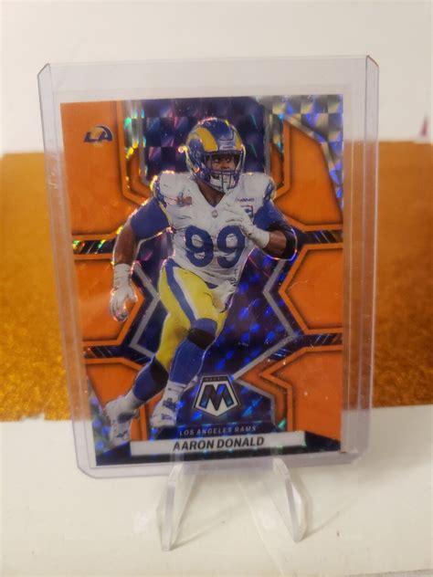 Mosaic Aaron Donald Reactive Orange Prizm Los Angeles Rams Ebay