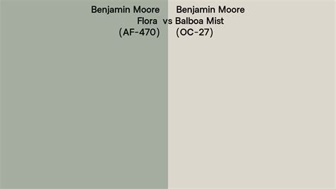 Benjamin Moore Flora Vs Balboa Mist Side By Side Comparison