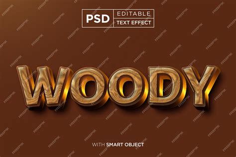 Premium Psd 3d Editable Text Effect Woody Wooden Texture Typography