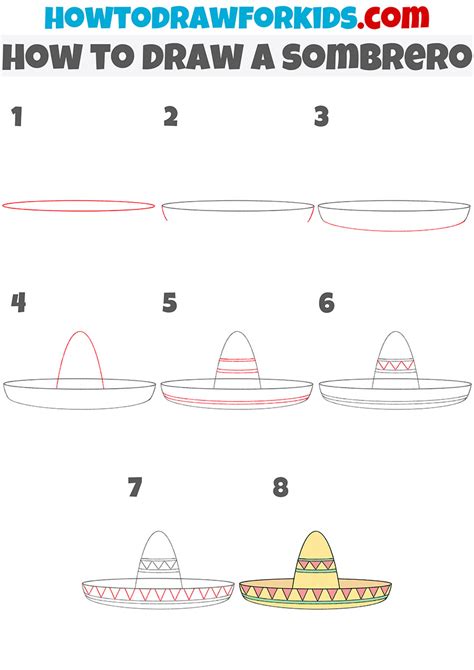 How To Draw A Sombrero Easy Drawing Tutorial For Kids