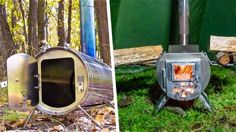 Diy Wood Burning Tent Stove Mini Home Made Hot Tent Stove Youtube