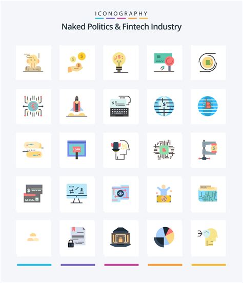 Paquete De Iconos Planos De La Industria Fintech Y La Pol Tica