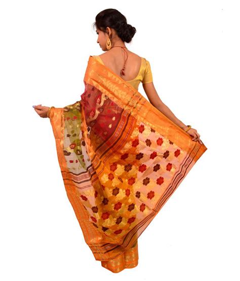 Tant Saree Multicoloured Bengal Handloom Saree Buy Tant Saree