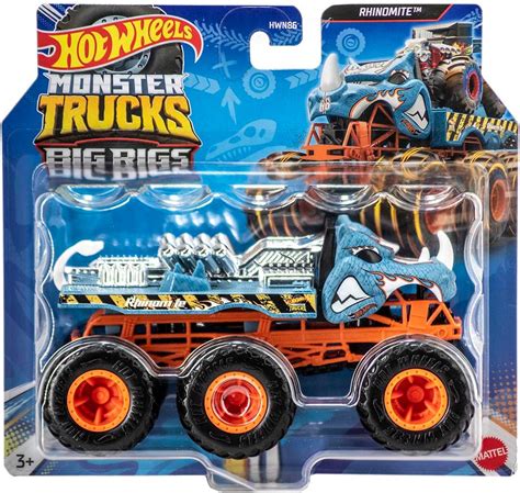 Hot Wheels Monster Trucks Vehículo de Juguete Camiones Remolque Sorpresa Escala 1 64 para niños