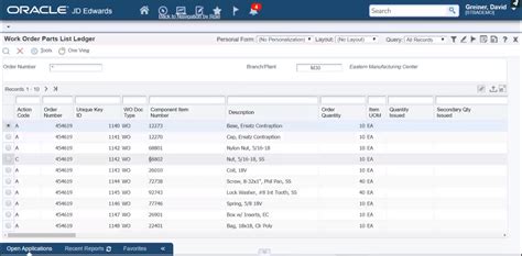 Overview Of Work Order JDE Ledger For Manufacturing