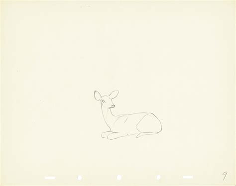 Walt Disney Rough Production Animation Cel Drawing or Study of a Deer ...