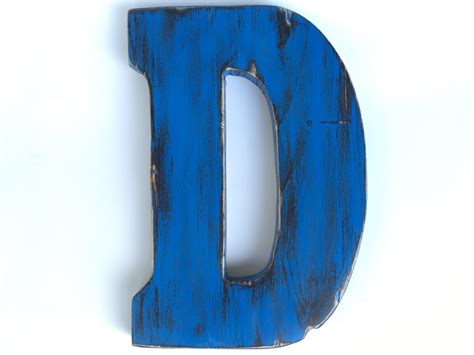 CLEARANCE 10 Wooden letter D wall Decor marine blue | Etsy