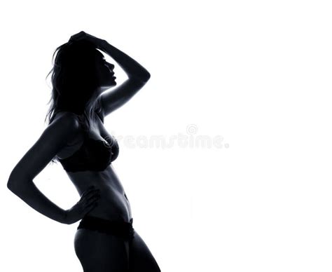 Beau Fuselage Femelle Dans La Lingerie Noire D Isolement Image Stock