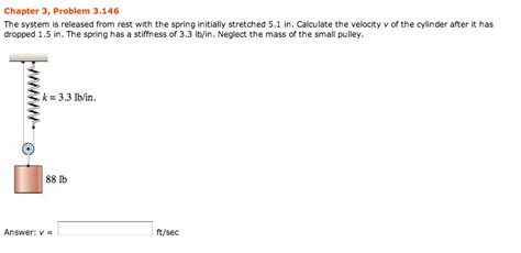 Solved The system is released from rest with the spring | Chegg.com 