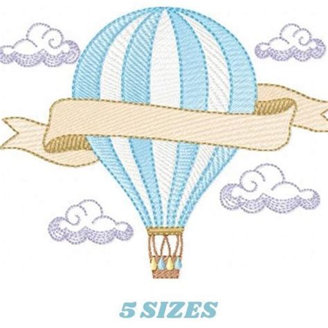 Hot Air Balloons Machine Embroidery Design Etsy