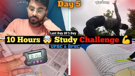 Day Hours Study Challenge Upsc Study Vlog Bpsc Study