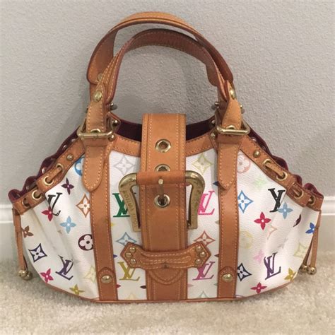 Louis Vuitton Bags Theda Multicolor Pm White Canvas Shoulder Bag Poshmark