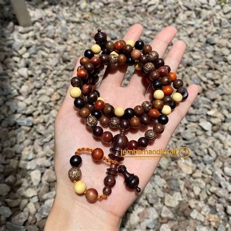 KAYU Tasbih Combination Of 9 Lucky Wood 8mm And 10mm| Certified Combination Wooden Tasbih And ...