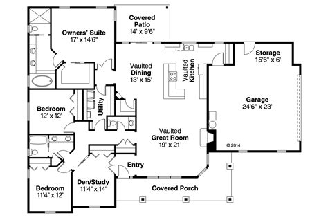 Ranch Home Plan 3 Bedrms 25 Baths 2305 Sq Ft 108 1765