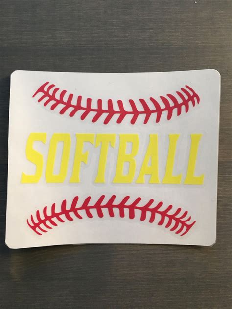 Softball Decal Softball Car Window Sticker Softball Team T Coach