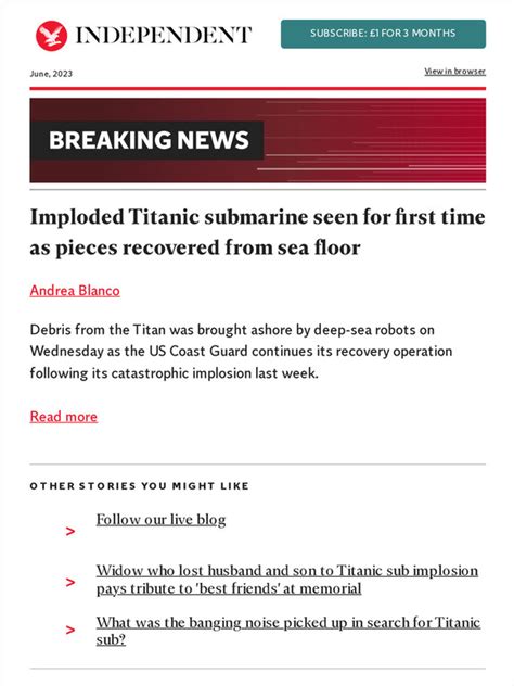 The Independent Imploded Titanic Submarine Seen For First Time As