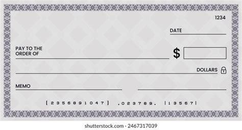 Blank Bank Check Checkbook Cheque Template Stock Vector Royalty Free