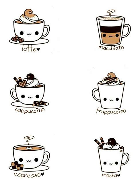 Pin By Maurizia Spina On Stickers Kawaii Cute Doodles Coffee Cartoon