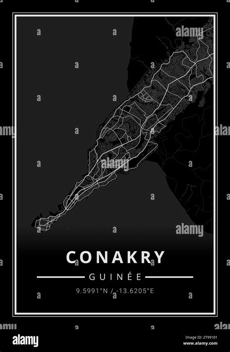 Conakry map hi-res stock photography and images - Alamy