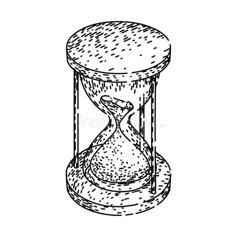 Timer Hourglass Sketch Hand Drawn Vector Stock Image Image Of