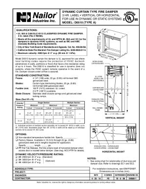 Fillable Online Submittal Model D0510 Type A Dynamic Curtain Type