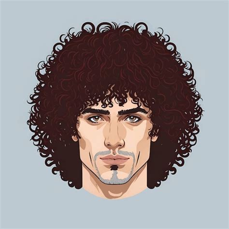 Retrato De Un Hombre Con Pelo Rizado Avatar Para Redes Sociales Vector