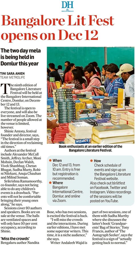 Bangalore Lit Fest Opens On Dec 12 Bangalore Literature Festival Blf