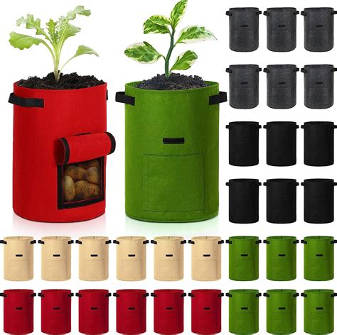 Amazon Pack Gallon Potato Grow Bags With Flap Garden