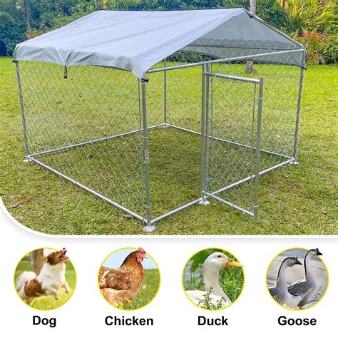 Large Outdoor Pet Dog Run House Kennel Shade Cage Enclosure With Cover