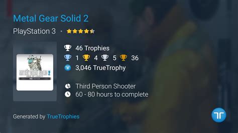 Metal Gear Solid 2 (PS3) Trophies | TrueTrophies