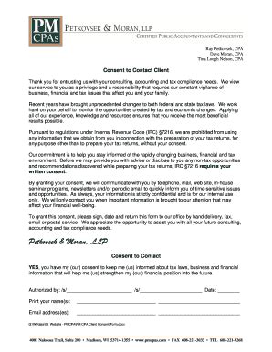 Fillable Online PM CPA Client Consent Form Docx Fax Email Print PdfFiller