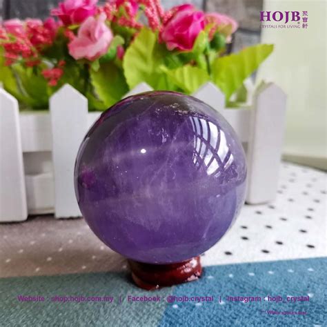 Hojb Brazilian Amethyst A Feng Shui Crystal Ball With Led Mm Kg