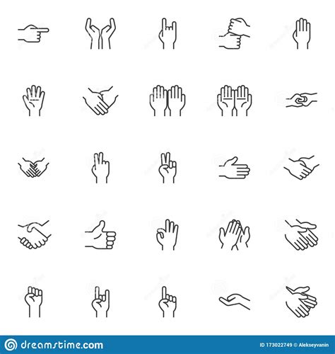 Pictogrammen Voor Handgebaren Ingesteld Vector Illustratie