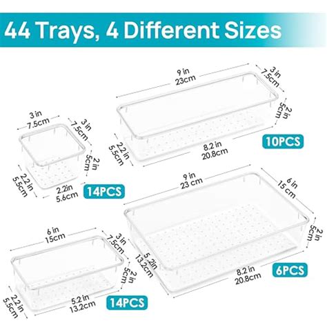 Vtopmart Pack Drawer Organiser Size Desk Organiser Drawers Clear