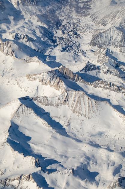 Free Photo | Aerial view of snow mountain