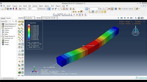 Abaqus Tutorial Videos Non Linear Analysis Of Fixed Beam Youtube