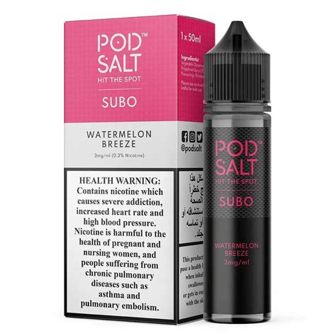 Pod Salt Subo Watermelon Breeze Mg Ml Ml Zanobia Tobacco