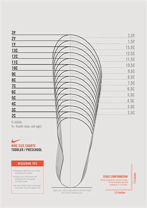 Infant, Toddler, Preschool Kids and Older Kids Size Chart - Nike Download Printable PDF ...