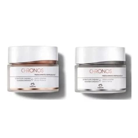 Kit Gel Creme Antissinais Natura Chronos 60 Dia E Noite Shopee Brasil