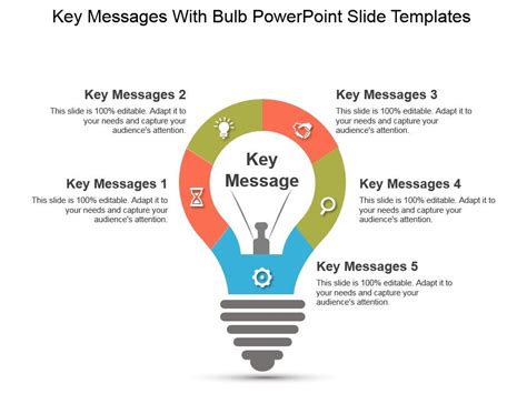 Key Messages With Bulb Powerpoint Slide Templates | PowerPoint Slide Clipart | Example of Great ...