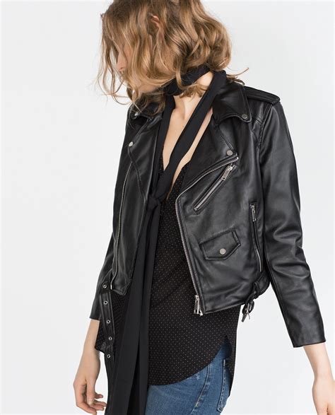 Zara Faux Leather Jacket In Black Lyst