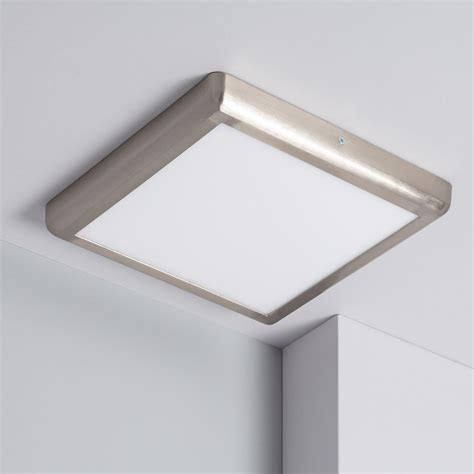 Ledkia Plaf N Led W Cuadrado Metal X Mm Design Silver Blanco