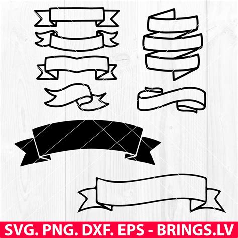 Banner Svg Bundle Ribbon Banner Svg Png Dxf Eps Cut Files For