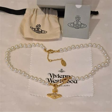 Vivienne Westwood Pearl Safety Pin Orb Necklace The Depop