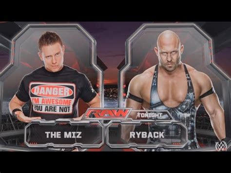 July Wwe Raw The Miz Vs Ryback Wwe K Youtube