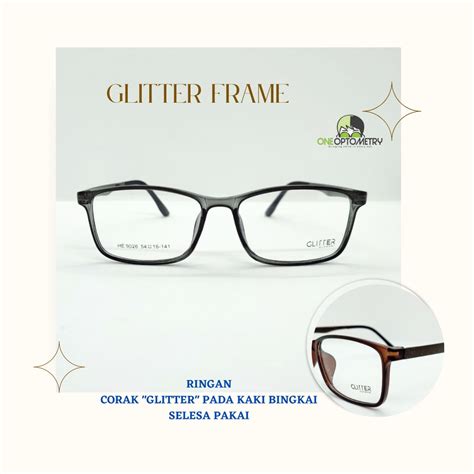 Glitter Eyewear Plastic Eyeglasses Frame Bingkai Cermin Mata Ringan