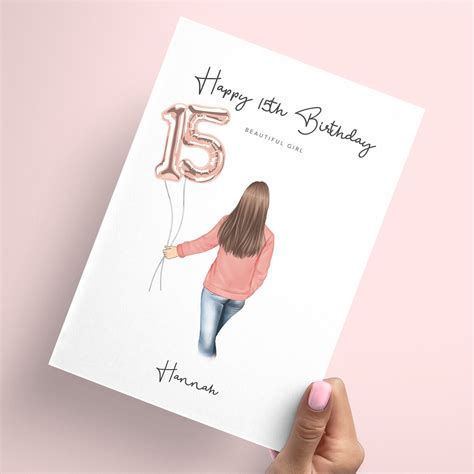 Personalised 15th Birthday Card For Teen Girl023 Etsy Uk