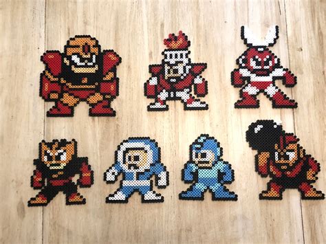 Mega Man 1 Sprites Nes Perler Bead Pixel Art Robot Electric Man Fire